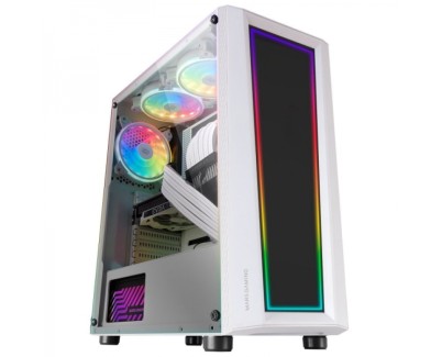 Mars Gaming MC-ART Caja Personalizable - Paneles Dibujables - Iluminacion ARGB 12 Modos - Refrigeracion Avanzada - Compatible con Placas ATX/MicroATX/Mini-ITX - Color Blanco