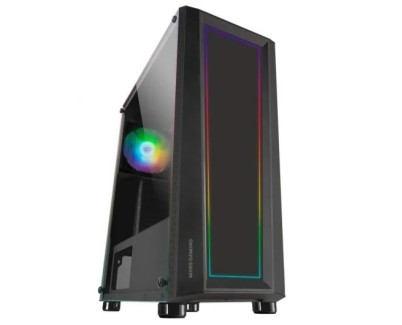 Mars Gaming MC-ART Caja Semitorre ATX, Micro ATX, Mini-ITX - Frontal y Lateral Cristal Templado en los que podras Crear tus Dise&ntilde;os - Iluminacion FRGB - USB-A 3.0, USB-A 2.0 y Audio - 1 Ventilador 120mm FRGB Incluido - Soporta Refrigeracion Liquida