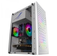 Mars Gaming MC-CORE Minitorre Gaming - Rejilla Metal-MESH - Ventana Lateral - 2 Ventiladores FRGB - Soporte Micro-ATX/Mini-ITX - Almacenamiento Versatil - Color Blanco
