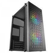 Mars Gaming MC-CORE Minitorre Gaming - Rejilla Metal-MESH - Ventana Lateral - 2 Ventiladores FRGB - Soporte Micro-ATX/Mini-ITX - Almacenamiento Versatil - Color Negro