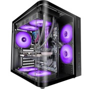 Mars Gaming MC-CURV Caja Torre ATX - Cristal Templado Curvo Continuo - Doble Camara - Conectividad USB-C y USB 3.0 - 7 Ranuras de Expansion - 343x286x353mm - Color Negro