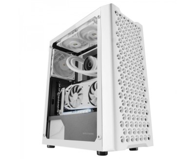 Mars Gaming MC-iPRO Semitorre Profesional - Cristal Templado - Rejilla 3D - Soporte ATX - Refrigeracion Avanzada - Conectividad USB 3.0 - Color Blanco