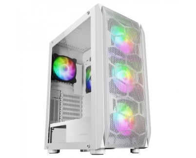 Mars Gaming MC-KX Caja PC - Maxima Refrigeracion - 5 Ventiladores - Sistema CPU FREEZER - Compatible con Refrigeracion Liquida - ARGB con Mando RF - Color Blanco