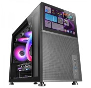 Mars Gaming MC-LCD Caja PC Gaming - Diseño Compacto Micro-ATX - Pantalla LCD IPS 8\" - Conectividad USB-C y USB 3.0 - Soporte Refrigeracion Liquida - Expansion Amplia - Color Negro