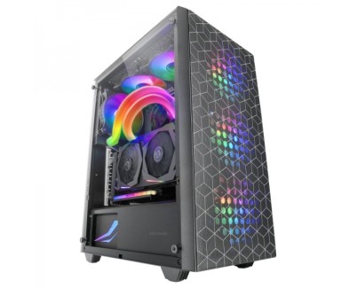 Mars Gaming MC-MAG Caja Gaming - Doble Rejilla Magnetica - Cristal Templado - 3 Ventiladores RGB - Soporte Refrigeracion Liquida 360mm - USB 3.0 - Color Negro