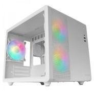 Mars Gaming MC-MPRO Caja Compacta Profesional - Doble Camara - Refrigeracion Triple - Cristal Templado - Panel de Malla - Soporte Liquido 240mm - Color Blanco