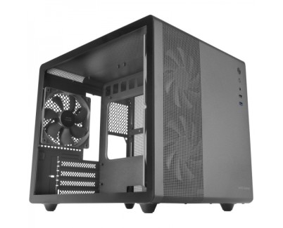 Mars Gaming MC-MPRO Caja Mini Tower Micro ATX, Mini-ITX - Lateral Cristal Templado - Tamaño HDD 2.5\", 3.5\" - USB-A 3.2, USB-A 2.0 y Audio - 3 Ventiladores 120mm - Soporta Refrigeracion Liquida