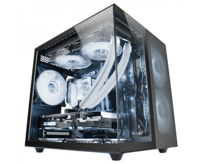 Mars Gaming MC-NOVAM Minitorre - Doble Cristal Templado - Hasta 7 Ventiladores - Modular - USB-C y USB 3.0 - Compatible MicroATX y Mini-ITX - Color Negro