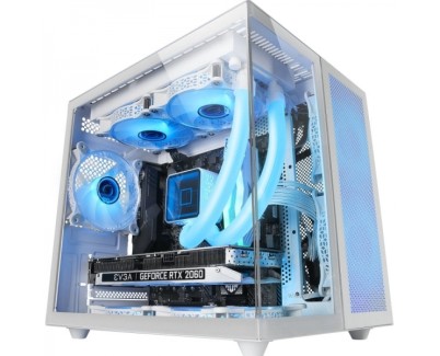 Mars Gaming MC-NOVAM Minitorre - Doble Cristal Templado - Hasta 7 Ventiladores - USB-C - Compatible MicroATX/Mini-ITX - Color Blanco