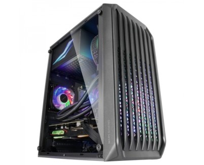 Mars Gaming MC-S2 Caja Compacta Gaming - Ventiladores FRGB - Flujo de Aire Optimo - Ventana Lateral Completa - Compatible Micro-ATX/Mini-ITX - Color Negro