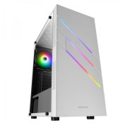 Mars Gaming MC-U3 Caja ARGB - Iluminacion ARGB con 16 modos - Ventana de cristal templado - Soporte para 6 ventiladores - Compatible con placas ATX - Color Blanco