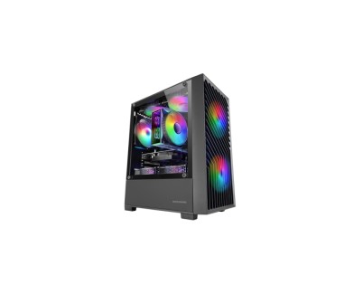 Mars Gaming MC-VORTEX Minitorre Ultracompacta - 3 Ventiladores de 120mm FRGB - Soporte MicroATX/Mini-ITX - Doble Camara - 7 Ranuras de Expansion - Color Negro