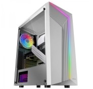 Mars Gaming MC-X7 Semitorre Gaming - Iluminacion ARGB 12 Modos - Soporte Refrigeracion Liquida 240mm - Ventana Lateral Completa - Gran Capacidad Interna - Color Blanco