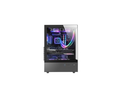 Mars Gaming MC-XO Caja Torre ATX - Ventilador de 120mm FRGB Trasero - Refrigeracion Sidecool - Doble Camara - 7 Ranuras de Expansion - 487x214x350mm - Color Negro