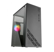 Mars Gaming MC100 Caja Semitorre ATX, Micro ATX, Mini-ITX - Panel Lateral Acrilico - Tamaño HDD 2.5\", 3.5\" - USB-A 3.0, USB-A 2.0 y Audio - Ventilador 90mm FRGB Incluido - Soporta Refrigeracion Liquida