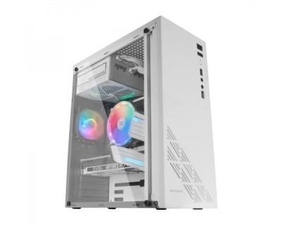 Mars Gaming MC100 Semitorre Gaming - Acero Ultra-ligero - Refrigeracion Avanzada CONVECT-COOL - Iluminacion Fixed RGB - Soporte Placas ATX/microATX/mini-ITX - Color Blanco