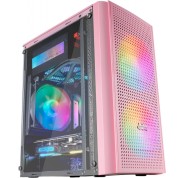 Mars Gaming MC300 Caja Gaming Compacta - Ventana Cristal Templado - 3 Ventiladores FRGB - Rejilla Frontal TOTAL-MESH - Soporte Micro-ATX/Mini-ITX - Iluminacion RGB - Color Rosa