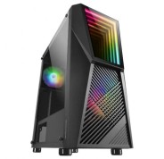 Mars Gaming MC777 Infinity Mirror Caja Semitorre ATX, Micro ATX, Mini-ITX - Lateral Cristal Templado - Iluminacion ARGB - Tamaño HDD 2.5\", 3.5\" - USB-A 3.0, USB-A 2.0 y Audio - 2 Ventiladores 120mm FRGB - Soporta Refrigeracion Liquida