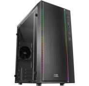 Mars Gaming MCM Caja Minitorre Micro ATX, Mini-ITX - Panel Lateral Acrilico - Iluminacion RGB - Tamaño HDD 2.5\", 3.5\" - USB-A 3.0, USB-A 2.0 y Audio - 1 Ventilador 80mm Incluido