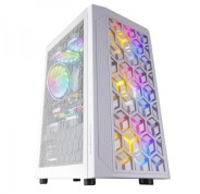Mars Gaming MCMESH Caja Compacta Gaming - Tecnologia MESH 360º - 3 Ventiladores FRGB 120 mm - Soporte Refrigeracion Liquida - Gestion de Cableado - Filtros Antipolvo - Color Blanco