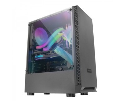 Mars Gaming MCN2 Caja PC Minimalista - Ventana Lateral - Excelente Refrigeracion - Soporte ATX/micro-ATX/mini-ITX - Compatible con Refrigeracion Liquida - Color Negro