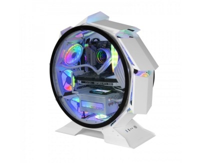 Mars Gaming MCORB Caja PC - Refrigeracion Extrema - Doble Ventana Cristal Templado - Interior XL - Compatible con CPU Coolers Grandes y Liquida 120 mm - Color Blanco