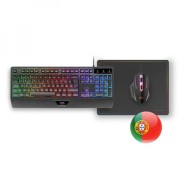 Mars Gaming MCP124 Combo Gaming 3en1 - Teclado H-Mech RGB - Raton 3200 DPI Switches HUANO - Alfombrilla Nanotextil Rainbow - Multiplataforma - Color Negro