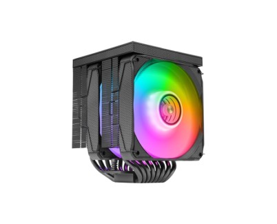 Mars Gaming MCPU-LCDPRO Disipador CPU - Potencia TDP hasta 380W - 8 Tubos - 2 Ventiladores PWM FDB de 120mm - 2300rpm - Pantalla LCD - Iluminacion ARGB - 120x118x158mm - Color Negro