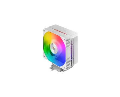 Mars Gaming MCPU-X4ARGB Disipador CPU con 220W de Potencia - Ventilador PWM de 120mm - Iluminacion ARGB - 4 Heatpipes HCT - Color Blanco