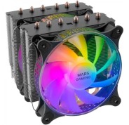Mars Gaming MCPU-XT Disipador - Rendimiento extremo 300W TDP - Doble torre - 6 heatpipes HCT - ARGB compatible - Multisocket universal - Instalacion facil - Color Negro