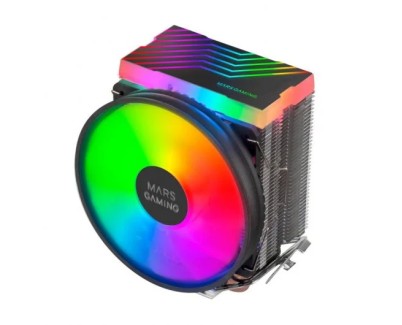 Mars Gaming MCPU33 Ventilador CPU Dual 110mm con Disipador 3 Heatpipes - Iluminacion FRGB - Velocidad Max. 1600rpm - Color Negro