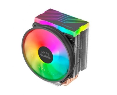 Mars Gaming MCPU44 Ventilador CPU Dual 110mm con Disipador 4 Heatpipes - Iluminacion ARGB - Velocidad Max. 1600rpm - Color Negro