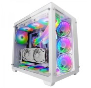 Mars Gaming MCV3 Caja Custom - Doble Ventana Cristal Templado - Capacidad XXL - Estructura Modular - Soporte Refrigeracion Liquida - Color Blanco
