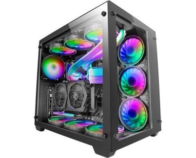 Mars Gaming MCV3 E-ATX Caja PC Tamaño XXL - Doble Ventana Cristal Templado - Capacidad Ampliada XXL - Estructura Modular Doble Camara - Soporte Total Refrigeracion Liquida - Color Negro