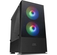 Mars Gaming MCZ Caja Minitorre Micro ATX, Mini-ITX - Panel Lateral Acrilico - Iluminacion RGB - Tamaño HDD 2.5\", 3.5\" - USB-A 3.0, USB-A 2.0 y Audio - 2 Ventiladores 120mm Incluidos