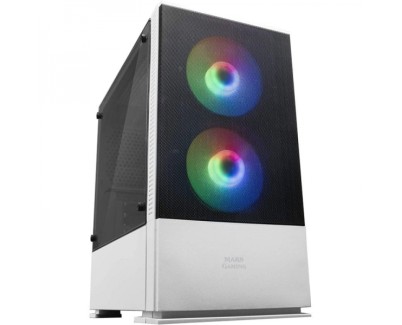 Mars Gaming MCZ Torre Gaming - Ventilacion Avanzada - Iluminacion RGB - Soporte Refrigeracion Liquida - Gestion de Cables Eficiente - Compatible microATX/Mini-ITX - Color Blanco