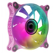 Mars Gaming MF-3D Ventilador ARGB - Efecto Espejo Infinito 3D - Iluminacion 360° - Compatible con Asus Aura Sync y mas - Color Rosa