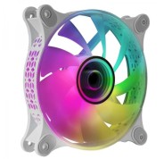 Mars Gaming MF-3D Ventilador ARGB - Efecto Espejo Infinito 3D - Iluminacion 360° - Compatible con Controladores ARGB - Color Blanco
