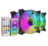 Mars Gaming MF-3DKIT Ventiladores ARGB - Espejo Infinito 3D - 220 Efectos - Controlador Avanzado - Ventilacion Silenciosa - Compatible con Placas Base ARGB - Color Negro