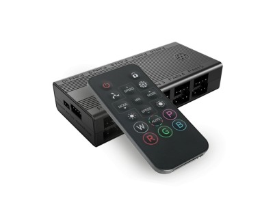 Mars Gaming MF-HUB Hub de Control PWM y ARGB - Control de la Velocidad e Iluminacion - Mando a Distancia - 80x40x17mm - Color Negro