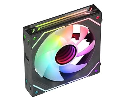 Mars Gaming MF-LINKFINITY Ventilador Modular PWM - Iluminacion Infinity Mirror 360&deg; - Conexion Modular LINKFINITY - Control PWM - Instalacion Sencilla - Color Negro