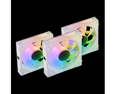 Mars Gaming MF-LINKFINITYKIT Ventiladores - Iluminacion Infinity Mirror 360° - Conexion Modular LINKFINITY - Control PWM - Caja de Control ARGB - Color Blanco
