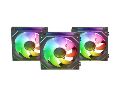 Mars Gaming MF-LINKFINITYKIT Ventiladores - Iluminacion Infinity Mirror 360° - Conexion Modular LINKFINITY - Control PWM - Caja de Control ARGB - Color Negro