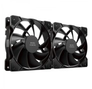 Mars Gaming MFPROX2W Ventiladores Profesionales - Ultra Silenciosos - Rodamientos FDB - Conectividad 3PIN+4PIN - Kit de 2 Unidades - Blanco o Negro - Color Negro
