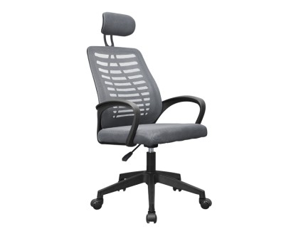 Mars Gaming MGC-ERGOB Silla de Oficina Ergonomica - Reposacabezas, Soporte Lumbar y Reposabrazos Ajustable - Malla Transpirable - Asiento de Espuma - 590x610x1205mm - Color Gris y Negro