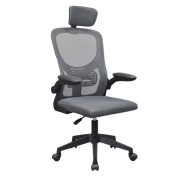 Mars Gaming MGC-ERGOPLUS Silla de Oficina Ergonomica - Reposacabezas, Soporte Lumbar y Reposabrazos Ajustable - Malla Transpirable - Asiento de Espuma - 600x620x1250mm - Color Gris y Negro