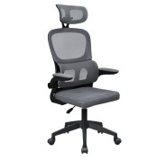 Mars Gaming MGC-ERGOPRO Silla de Oficina Ergonomica - Reposacabezas, Soporte Lumbar y Reposabrazos Ajustable - Malla Transpirable - Asiento de Espuma - 600x610x1300mm - Color Gris y Negro