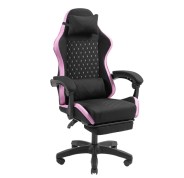 Mars Gaming MGC-X FABRIC Silla Gaming Ergonomica - Reposapies Extensible - Cojines Lumbar y Cervical - 660x540x1250mm - Tejido Transpirable - Color Negro y Rosa