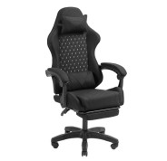 Mars Gaming MGC-X FABRIC Silla Gaming Ergonomica - Reposapies Extensible - Cojines Lumbar y Cervical - 660x540x1250mm - Tejido Transpirable - Color Negro