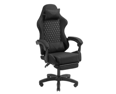 Mars Gaming MGC-X FABRIC Silla Gaming Ergonomica - Reposapies Extensible - Cojines Lumbar y Cervical - 660x540x1250mm - Tejido Transpirable - Color Negro
